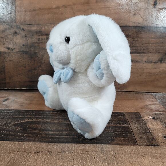 10" Fluffy Bowtie Pastel Blue Kawaii Plush Rabbit Stuffed Animal - Picture 1 of 7